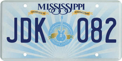 MS license plate JDK082