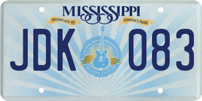 MS license plate JDK083