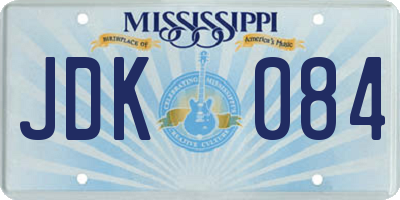 MS license plate JDK084