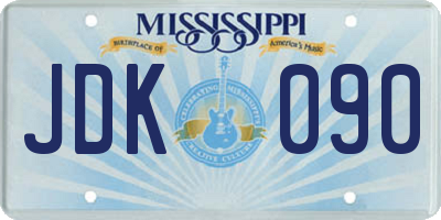 MS license plate JDK090