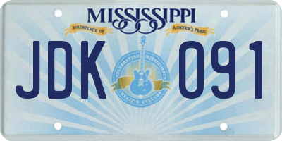 MS license plate JDK091