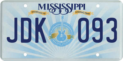 MS license plate JDK093