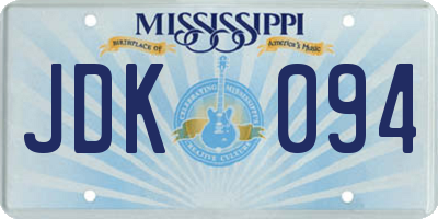 MS license plate JDK094