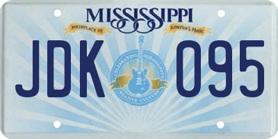 MS license plate JDK095