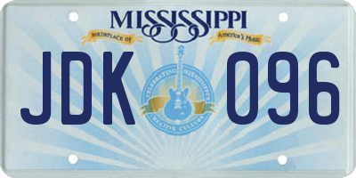MS license plate JDK096