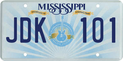 MS license plate JDK101