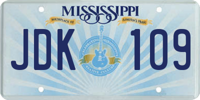 MS license plate JDK109