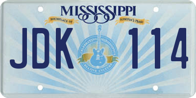 MS license plate JDK114