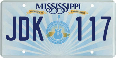 MS license plate JDK117