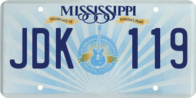 MS license plate JDK119