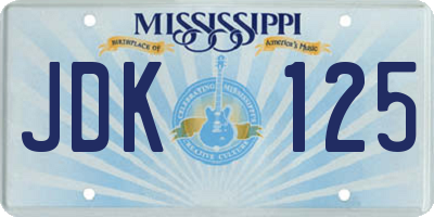 MS license plate JDK125