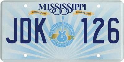 MS license plate JDK126