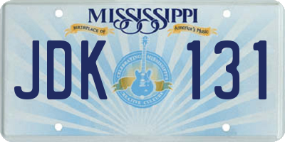MS license plate JDK131