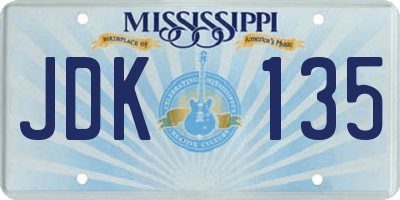 MS license plate JDK135