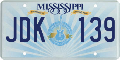MS license plate JDK139