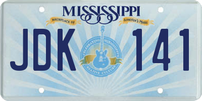MS license plate JDK141