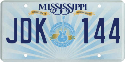 MS license plate JDK144