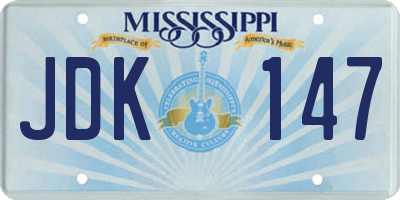 MS license plate JDK147