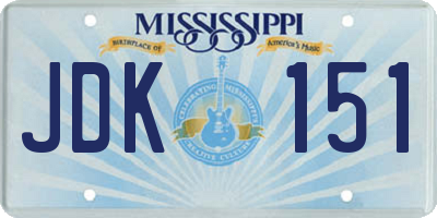 MS license plate JDK151