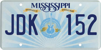 MS license plate JDK152