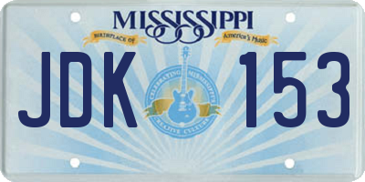 MS license plate JDK153