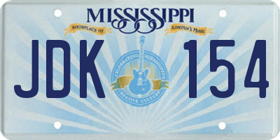 MS license plate JDK154