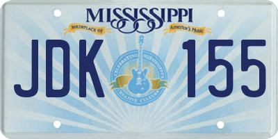 MS license plate JDK155