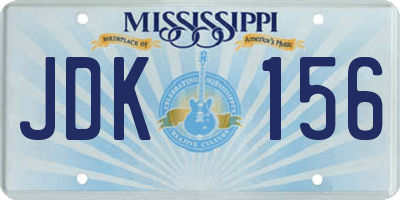 MS license plate JDK156
