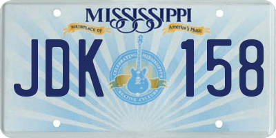 MS license plate JDK158