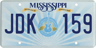 MS license plate JDK159
