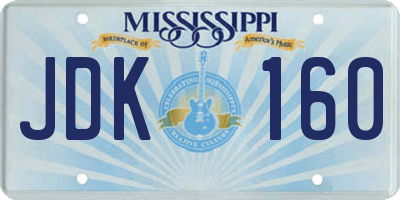 MS license plate JDK160