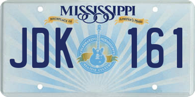 MS license plate JDK161