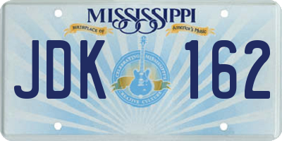 MS license plate JDK162