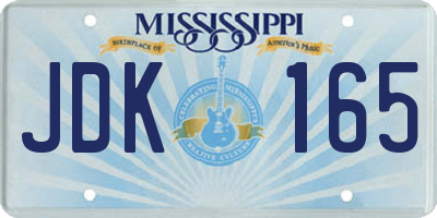 MS license plate JDK165