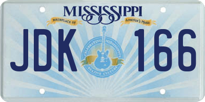 MS license plate JDK166