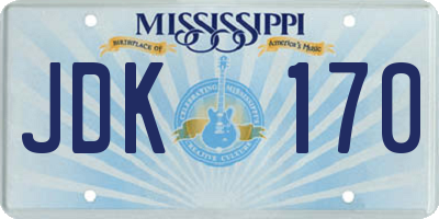 MS license plate JDK170