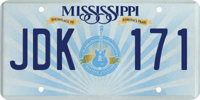 MS license plate JDK171