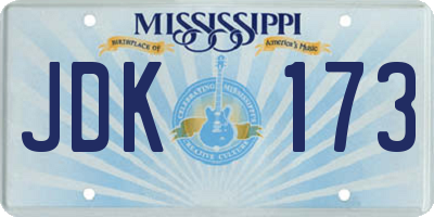 MS license plate JDK173