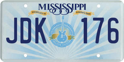 MS license plate JDK176