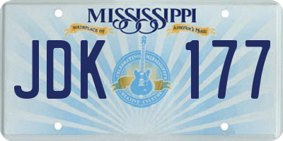 MS license plate JDK177