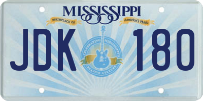 MS license plate JDK180