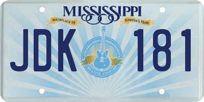 MS license plate JDK181