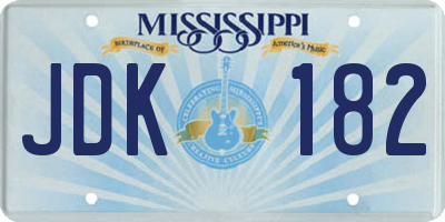 MS license plate JDK182