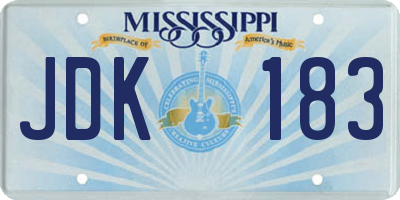 MS license plate JDK183