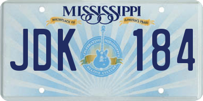 MS license plate JDK184