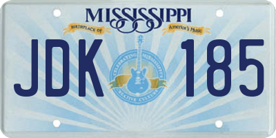 MS license plate JDK185