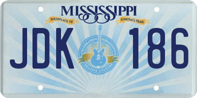 MS license plate JDK186
