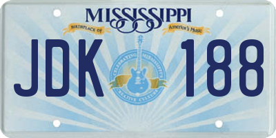 MS license plate JDK188