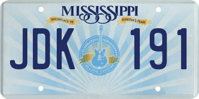 MS license plate JDK191