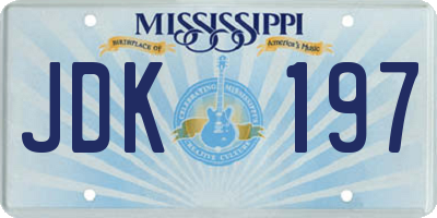 MS license plate JDK197